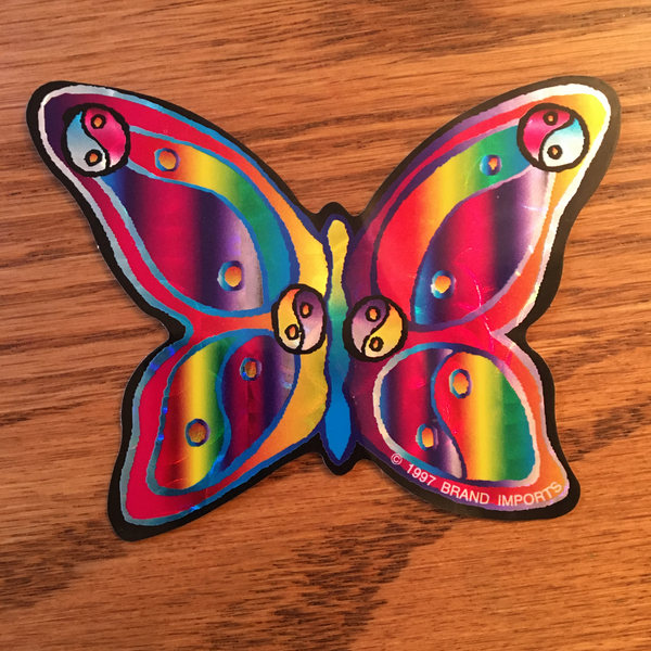 Psychedelic Peace Yin Yang Metallic Sticker