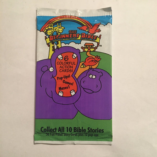 The Beginner Bible trading card pack featuring 10 bible stories
