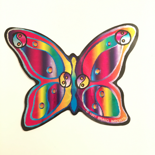 Psychedelic Yin Yang Butterfly Sticker